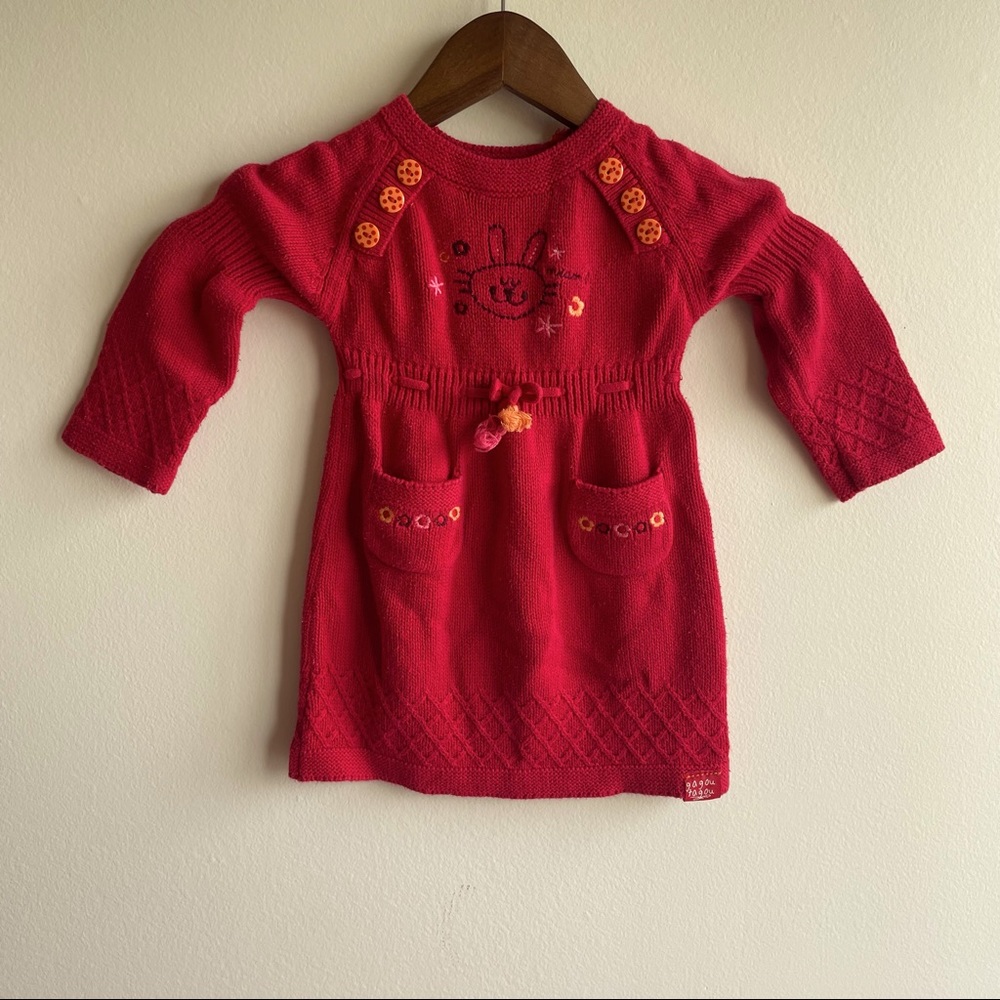3/$25 🌻 Gagou Tagou Red Knit Dress 24 Months